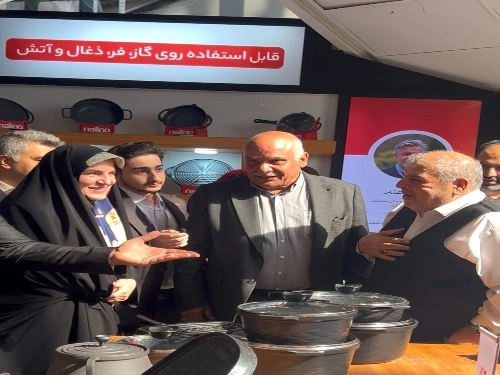 بازدید خانم آقاپور، مشاور رئیس‌جمهور، از غرفه نالینو در بیست‌وپنجمین نمایشگاه بین‌المللی لوازم خانگی تهران