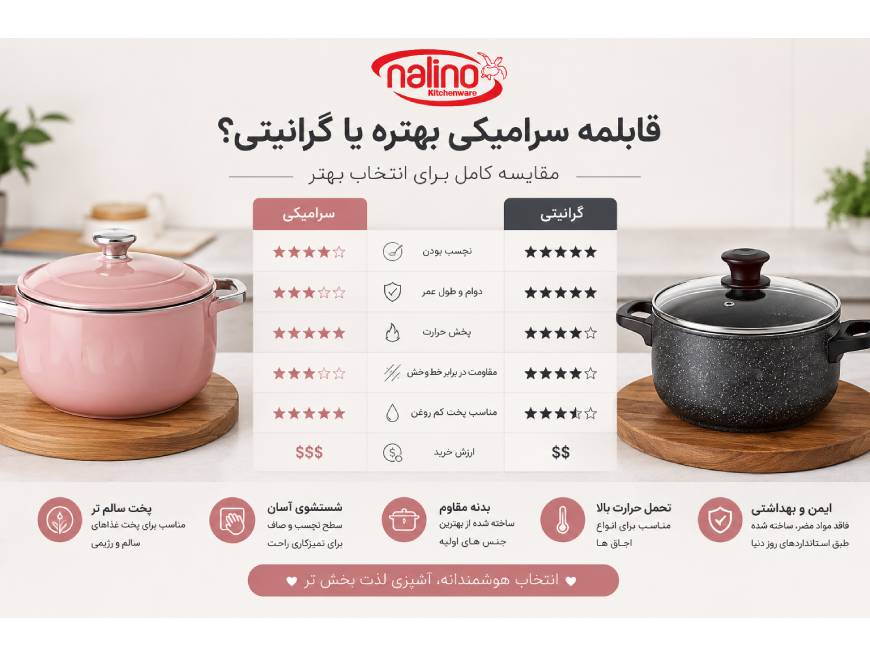 قابلمه سرامیکی بهتره یا گرانیتی؟